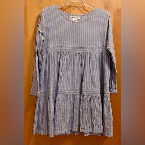 Livingston Williams Light Blue Pinstripe Top or Babydoll Dress - Picture 2 of 7